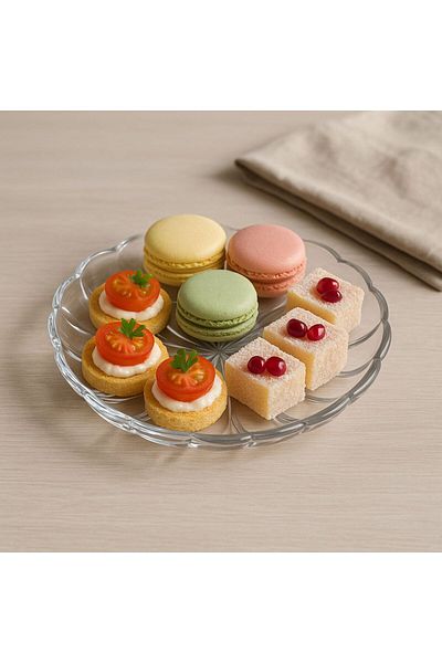 Demet Çeyiz Aksesuar Modena Glass Plate Cake 6 Pcs