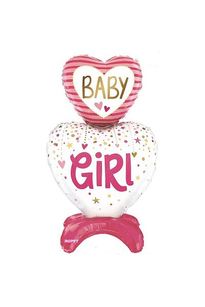 Ropet Foil balloon with stand, BABY GIRL, 110 cm, Ropet