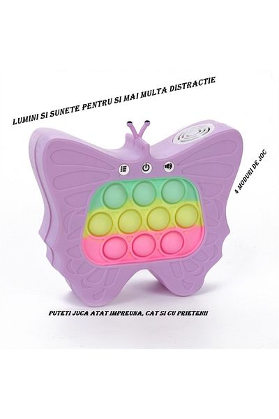 Flippy Interactive Console Toy For Children, 120 Levels, Various Modes, Purple Butterfly