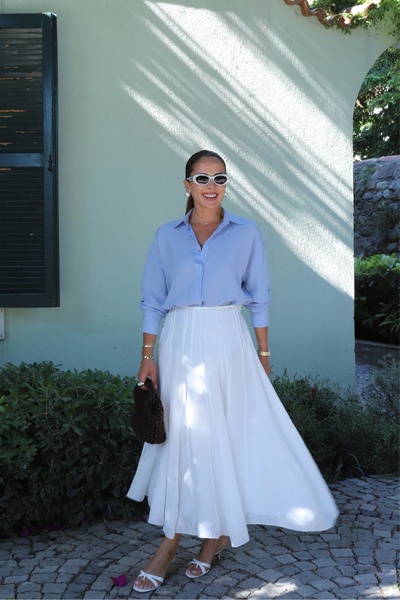 Purple by Banu Beyaz Ters Dikiş Detay Etek