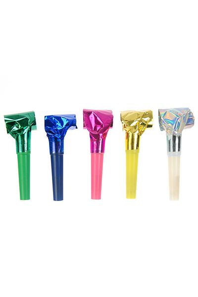 Ropet Set of 8 colorful party whistles, 7 cm, anniversary, Ropet