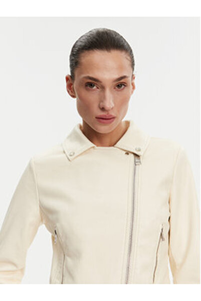 RINASCIMENTO Jachetă din piele ecologică pentru femei CFC0119619003 Ecru