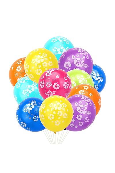 Ropet Set of 10 latex balloons, With flower print, 30cm, Ropet
