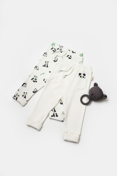 BabyCosy Organic Wear Set of 2 Panda pants, BabyCosy, 50% cotton + 50% bamboo