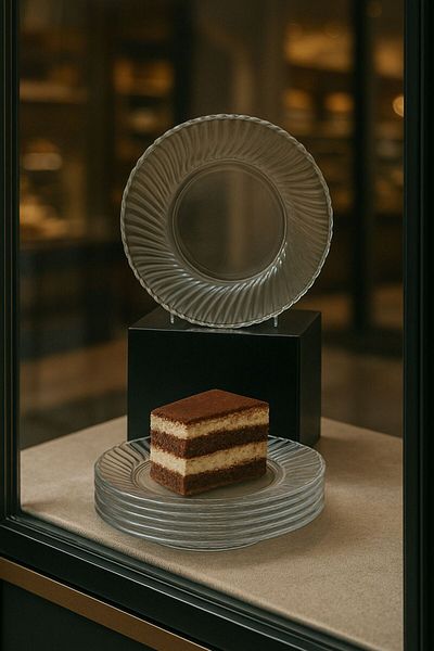Demet Çeyiz Aksesuar Diamond Glass Cake Plate 6 Pcs