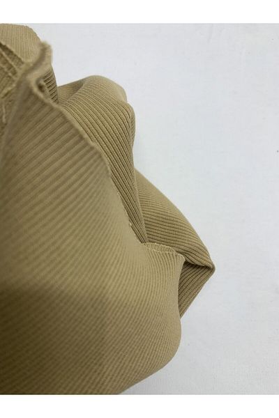 Yiğit Kumaş Milky Coffee Camisole (Ribana) Fabric, Piece 55X140 cm