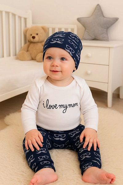 Babydonat 3-Piece Patterned Bias Glasses Set for Baby Boy