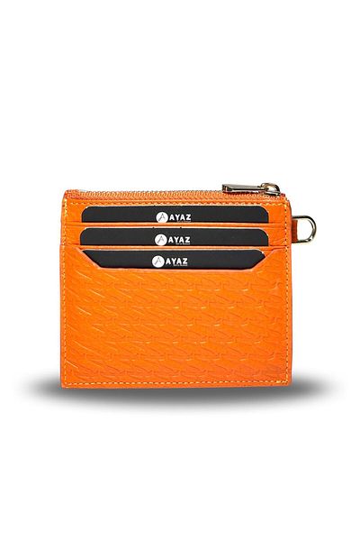 AYAZ DERİ Charm Vertical Wallet Genuine Leather