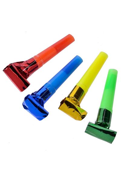 Ropet Set of 6 colorful party whistles, 7 cm, anniversary, Ropet