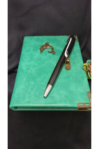 Land of Souvenir Leather Covered Bamboo Leaf Notebook with Lock Accessories