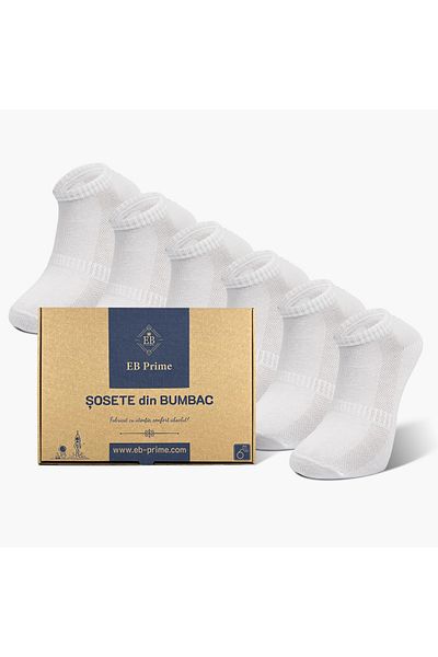EB Prime Short Socks | Box "Energy of Comfort" No. 4 | 6 per | 6xWhite | Sizes 35-46