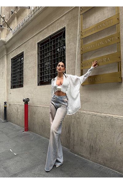 Joana Blugi Damă Evazati Albastri Nuria