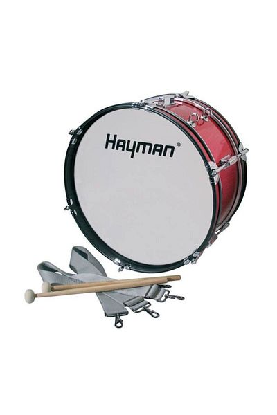 Hayman Jmdr1807 Premier Drum 18”, Marching Band, Red, Straps, Sticks