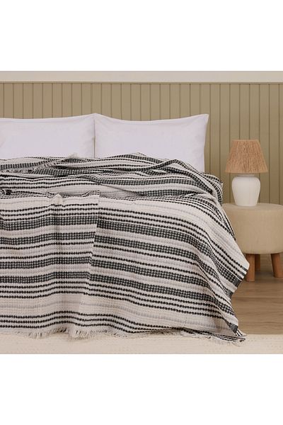 Evidea Soft Radiant Double Pike - Ecru / Black - 200X230 cm