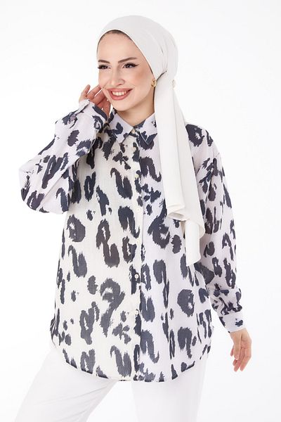 TOFİSA Patterned Tunic Black - 25643