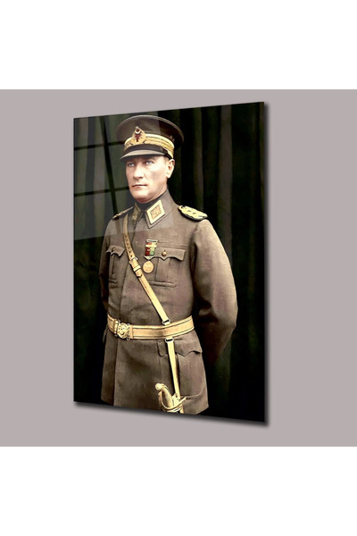 Atatürk 14 Atatürk ve Türkiye 4 mm Temperli Cam Tablo – Şehir ve Harita Duvar Dekoru