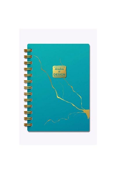 denden Marble Turquoise 17X24 Striped Notebook