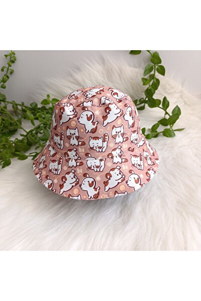 minilkabebe Çocuk Fötr Kova Şapka Sevimli Köpek Desen 5-8 yaş size:54cm