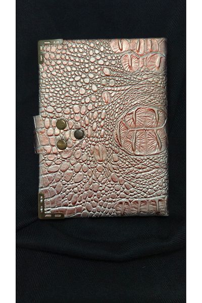 Land of Souvenir Leather Covered Bamboo Leaf Notebook with Lock Accessories
