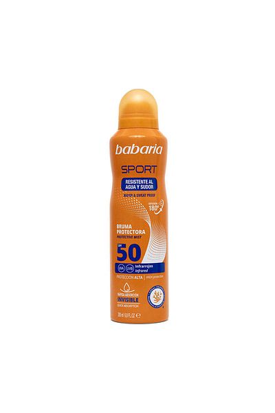 Babaria Spray de protecție solară SPF50 pentru față și corp, rezistent la apă, Sport, Babaria, 75 ml