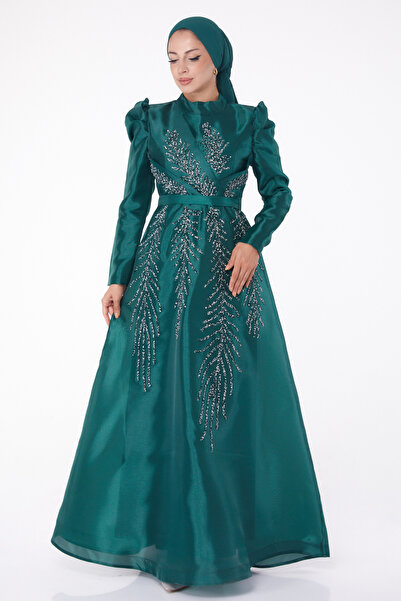 TOFİSA Βραδινό φόρεμα Stoned Princess Emerald - 26250