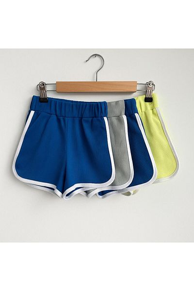 YARENKİDS Girl's Elastic Waist Shorts Light Gray