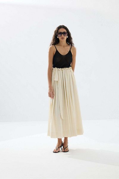Tailors Room Tie-Up Skirt - Ecru