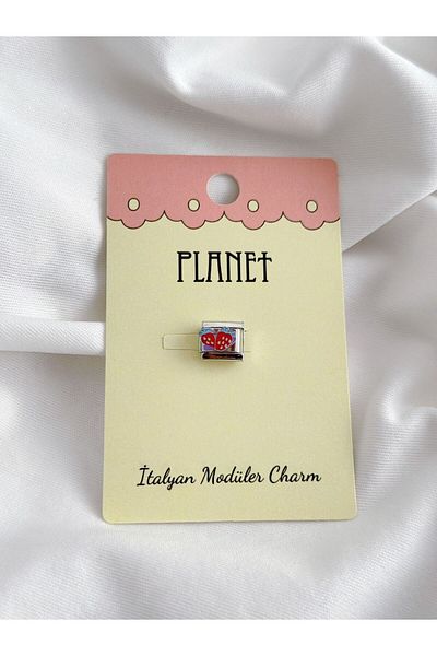 Planet Butik Strawberries Italian Charm with Card