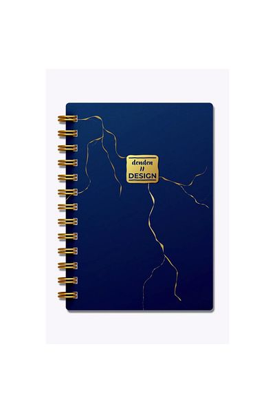 denden Marble Navy Blue 17X24 Striped Notebook