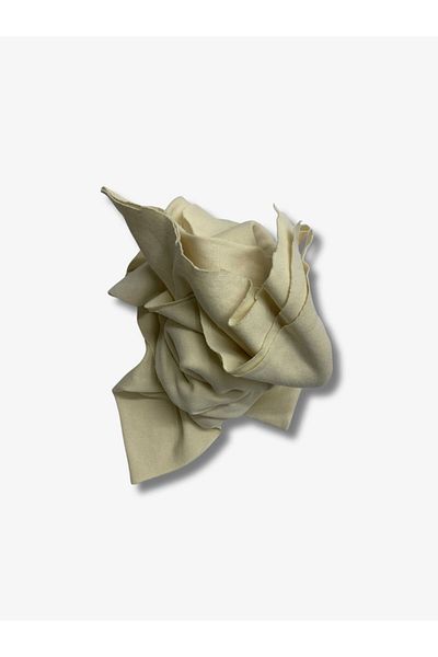 Yiğit Kumaş Beige Thick Baby Rib Combed Cotton Fabric, Piece 75X160 cm