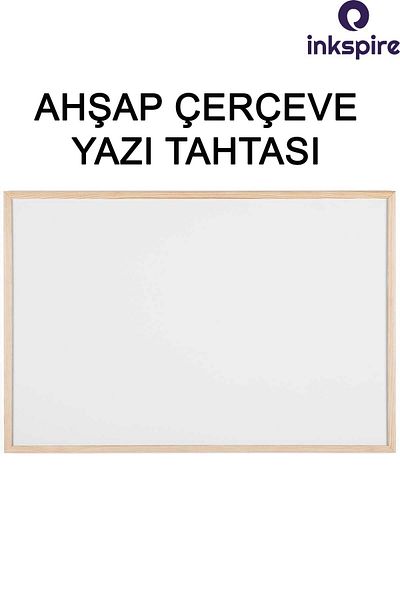 inkspire White Writing Board 45X60 cm 1 Piece Natural Wood Framed Erasable Writing Board Wall Mount