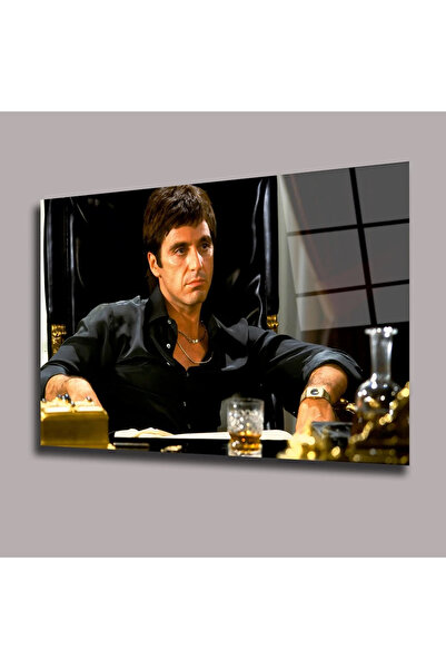 Glassual Art Tony Montana Scarface Sinema Ve Ünlüler Cam Tablo #PCT0925