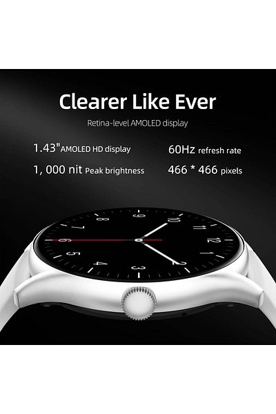 QCY GT Smart Watch With Retina AMOLED HD Display, Health Monitoring, 10 Days Battery, 100 + Sports Modes
