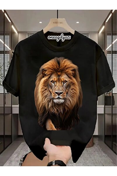 oneagılyazı Tricou oversize cu imprimeu Lion