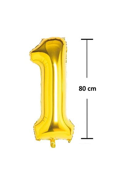 Ropet Ropet foil birthday balloon, Gold, number 1, 80 cm