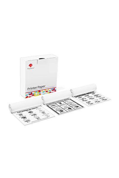 Phomemo 107mmx3,5mt Yapışkanlı Sticker Termal Kağıt, 3 Rulo 10 Yıl Dayanıklı ...
