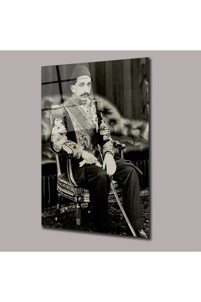 Glassual Art II. Abdülhamid Han Arşiv Cam Tablo #PCT0485