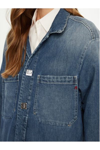 Replay Cămașă din denim pentru femei W7881 .000.773 761 Albastră