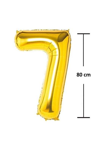 Ropet Ropet foil birthday balloon, Gold, number 7, 80 cm