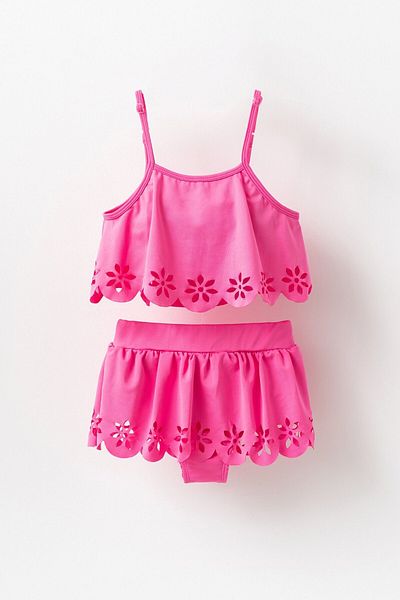 Banamio Laser Cut Flower Patterned Girl's Swimsuit Bikini Suit