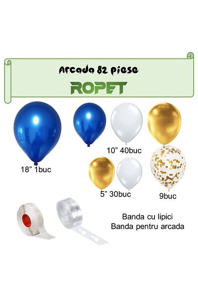 Ropet Balloon and arch party decoration set, 901, 82 pcs, Ropet