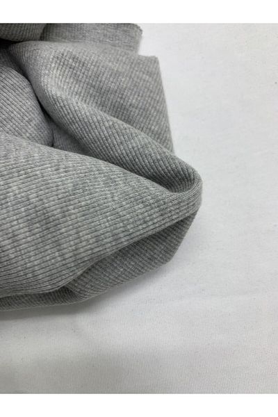 Yiğit Kumaş Camisole (Ribana) Fabric, Piece 55X140 cm Gray