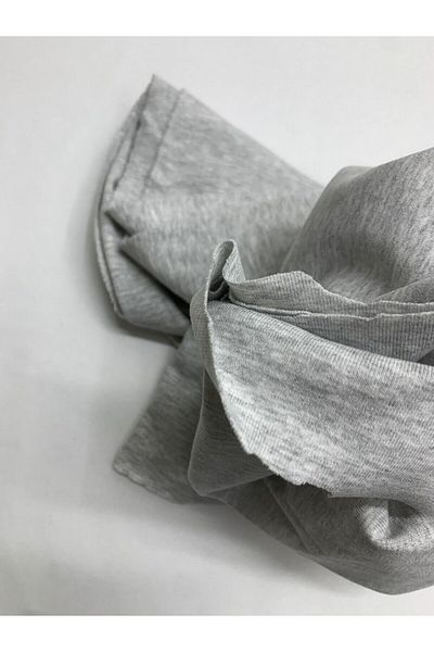 Yiğit Kumaş Gray Flexible Baby Rib Combed Cotton Fabric, Piece 80X170 cm