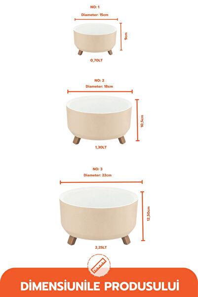 Ginza Maison Set de 3 ghivece rotunde cu picioare pliabile, suport pentru drenaj intern, culoare gri, 15, 18, 22 cm