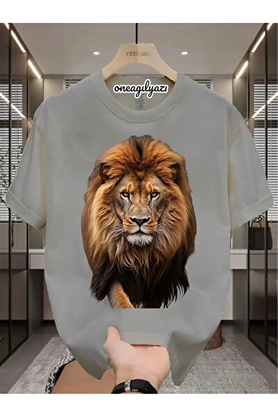 oneagılyazı Tricou oversize cu imprimeu Lion