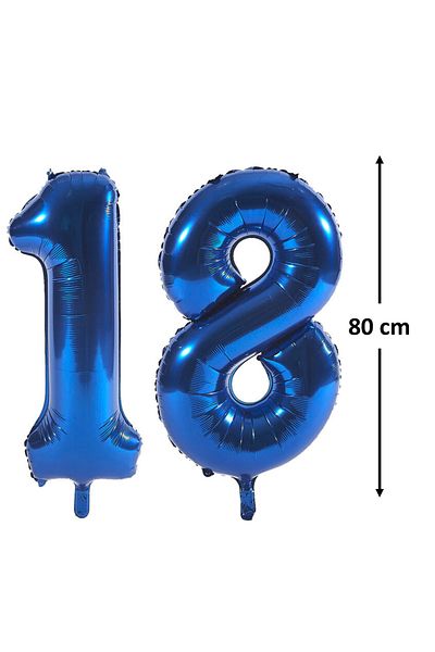 Ropet Coming of Age Foil Balloons, Number 18, Blue, Ropet