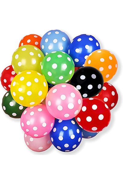 Ropet Set of 10 latex balloons, Polka dots, 30cm, Ropet