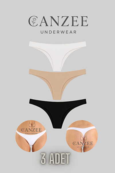CANZEE Underwear Dikişsiz Lazer Kesim Tanga – İz Bırakmayan Ultra Konfor