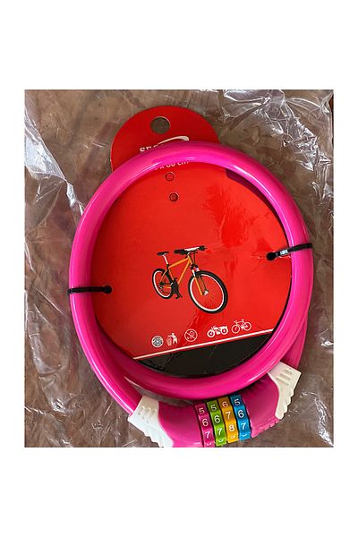 Kilit Combination Bicycle Lock Pink Color