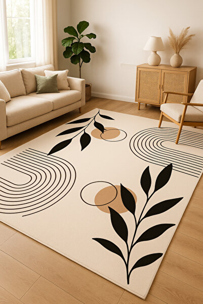 new colourse DİJİTAL BASKI HALI KİLİM BOHEM ALTI PAMUK KAYMAZ DOKUMA TABANLI ...